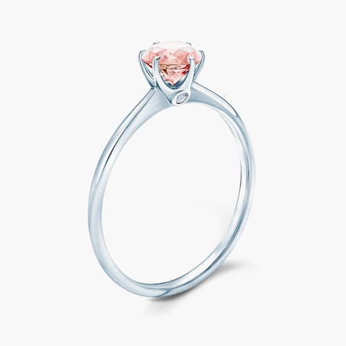 Pierścionek zaręczynowy The Journey: białe złoto, morganit